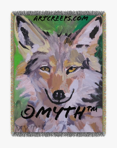 A 100% cotton blanket featuring the full artwork “Pretty Boy”, created from an original hand-painted design by a real artist MYTH. This 60x80 art blanket shows vivid color, fine texture, and detailed print quality, bringing authentic, human-made art into home décor.